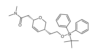 2-((2S,5R)-5-(2-((tert-butyldiphenylsilyl)oxy)ethyl)-5,6-dihydro-2H-pyran-2-yl)-N,N-dimethylacetamide结构式