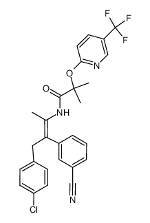 N-[(1Z)-3-(4-chlorophenyl)-2-(3-cyanophenyl)-1-methylprop-1-en-1-yl]-2-methyl-2-{[5-(trifluoromethyl)pyridin-2-yl]oxy}propanamide结构式