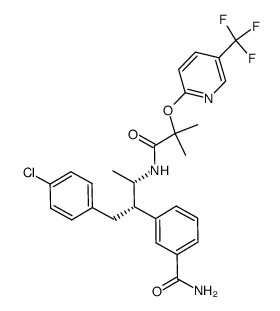 3-{(1S,2S)-1-(4-chlorobenzyl)-2-[(2-methyl-2-{[5-(trifluoromethyl)pyridin-2-yl]oxy}propanoyl)amino]propyl}benzamide结构式