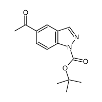 5-乙酰基-1H-吲唑-1-羧酸,1,1-二甲基乙酯结构式