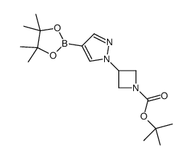 3-[4-(四甲基-1,3,2-二氧杂硼硼烷-2-基)-1H-吡唑-1-基]氮杂环丁烷-1-甲酸叔丁酯结构式