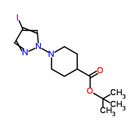 4-(4-碘-1H-吡唑-1-基)-1-哌啶羧酸叔丁酯结构式