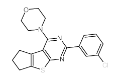 4-[3-(3-chlorophenyl)-7,8-dihydro-6H-cyclopenta[4,5]thieno[1,2-c]pyrimidin-1-yl]morpholine结构式