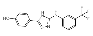 4-(5-(3-(三氟甲基)苯基氨基)-4H-1,2,4-噻唑-3-基)苯酚结构式