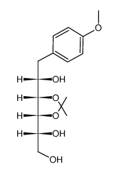 1-deoxy-3,4-O-isopropylidene-1-(p-methoxyphenyl)-D-allitol结构式