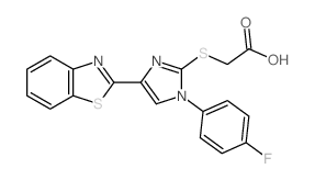 2-[4-benzothiazol-2-yl-1-(4-fluorophenyl)imidazol-2-yl]sulfanylacetic acid结构式