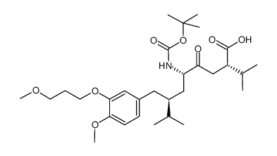 (2S,5S,7S)-5-tert-butoxycarbonylamino-2-isopropyl-7-[4-methoxy-3-(3-methoxypropoxy)benzyl]-8-methyl-4-oxononanoic acid结构式