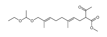methyl (4E,8E)-2-acetyl-10-(1-ethoxyethoxy)-5,9-dimethyldeca-4,8-dienoate结构式