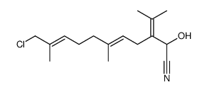 (5E,9E)-11-chloro-2-hydroxy-6,10-dimethyl-3-(propan-2-ylidene)undeca-5,9-dienenitrile结构式