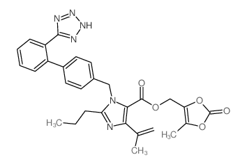 4-(1-甲基乙烯)-2-丙基-1-[[2-(2H-四zol-5-基)[1,1-联苯]-4-基]甲基]-1H-咪唑-5-羧酸(5-甲基-2-氧代-1,3-二氧代l-4-基)甲酯结构式