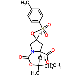 N-Boc-反式-4-对甲苯磺酰氧基-L-脯氨酸甲酯结构式