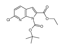 2-Ethyl 1-(2-methyl-2-propanyl) 6-chloro-1H-pyrrolo[2,3-b]pyridin e-1,2-dicarboxylate结构式
