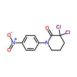 3,3-二氯-1-(4-硝基苯基)-2-哌啶酮结构式
