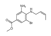 methyl 3-amino-5-bromo-4-(but-2-enylamino)benzoate结构式