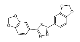 2,5-bis(1,3-benzodioxol-5-yl)-1,3,4-thiadiazole结构式