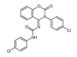 4-[N-[N-(4-chlorophenyl)carbamoyl]imino]-3-(4-chlorophenyl)-2H-1,3-benzoxazin-2-one结构式