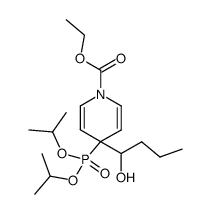 ethyl 4-(diisopropoxyphosphoryl)-4-(1-hydroxybutyl)pyridine-1(4H)-carboxylate结构式