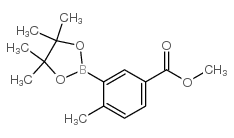 4-甲基-3-(4,4,5,5-四甲基-1,3,2-二氧硼烷)-苯甲酸甲酯结构式