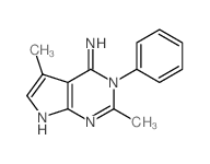 3,7-dimethyl-4-phenyl-2,4,9-triazabicyclo[4.3.0]nona-2,5,7,9-tetraen-5-amine结构式