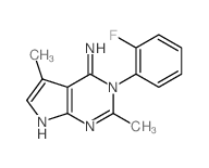 4-(2-fluorophenyl)-3,7-dimethyl-2,4,9-triazabicyclo[4.3.0]nona-2,5,7,9-tetraen-5-amine结构式