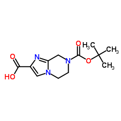 7-Boc-5,6,7,8-四氢咪唑并[1,2-a]吡嗪-2-甲酸结构式