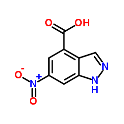 6-硝基-1H-吲唑-4-羧酸结构式