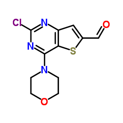 2-氯-4-(4-吗啉)-噻吩并[3,2-d]嘧啶-6-羧醛结构式