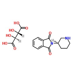 2-(3R)-3-哌啶-1H-异吲哚-1,3(2H)-二酮 D-(-)-酒石酸盐结构式