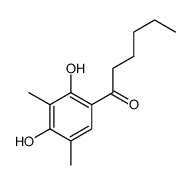 1-(2,4-dihydroxy-3,5-dimethylphenyl)hexan-1-one结构式
