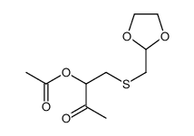 [1-(1,3-dioxolan-2-ylmethylsulfanyl)-3-oxobutan-2-yl] acetate结构式