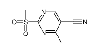4-methyl-2-methylsulfonylpyrimidine-5-carbonitrile结构式