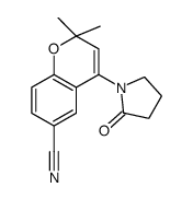 2,2-dimethyl-4-(2-oxopyrrolidin-1-yl)chromene-6-carbonitrile结构式