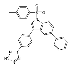 1-[(4-Methylphenyl)sulfonyl]-5-phenyl-3-[4-(2H-tetrazol-5-yl)phen yl]-1H-pyrrolo[2,3-b]pyridine结构式