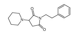 1-(2-phenylethyl)-3-piperidin-1-ylpyrrolidine-2,5-dione结构式