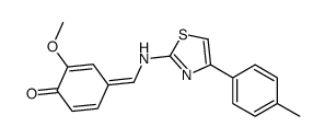 2-methoxy-4-[[[4-(4-methylphenyl)-1,3-thiazol-2-yl]amino]methylidene]cyclohexa-2,5-dien-1-one结构式