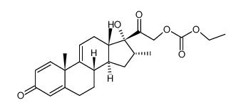 16α-methyl-3,20-dioxopregna-1,4,9(11)-triene-17α,21-diol 21-(ethoxyformate)结构式