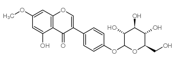 Prunetin 5-O-β-D-glucopyranoside结构式