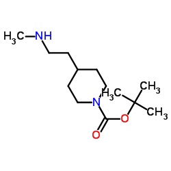 4-[2-(甲基氨基)乙基]-1-哌啶羧酸 1,1-二甲基乙酯结构式