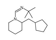 N-tert-butyl-1-[2-(cyclopentylmethyl)piperidin-1-yl]methanimine结构式