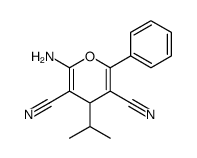 2-amino-6-phenyl-4-propan-2-yl-4H-pyran-3,5-dicarbonitrile结构式