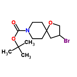 3-溴-1-噁-8-氮杂螺[4.5]癸烷-8-羧酸叔丁酯结构式