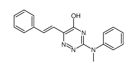 3-(N-methylanilino)-6-(2-phenylethenyl)-2H-1,2,4-triazin-5-one结构式