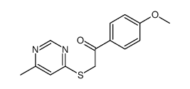 1-(4-methoxyphenyl)-2-(6-methylpyrimidin-4-yl)sulfanylethanone结构式