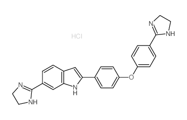 6-(4,5-dihydro-1H-imidazol-2-yl)-2-[4-[4-(4,5-dihydro-1H-imidazol-2-yl)phenoxy]phenyl]-1H-indole,hydrochloride结构式