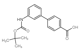 3-[(叔丁氧基羰基)氨基]-1,1-联苯-4-羧酸结构式