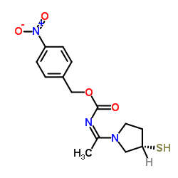 (S)-3-疏基吡咯烷-1-基)亚乙基氨基甲酸对硝基苄酯结构式