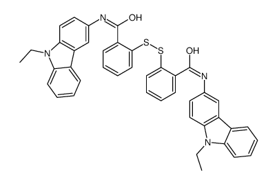 N-(9-ethylcarbazol-3-yl)-2-[[2-[(9-ethylcarbazol-3-yl)carbamoyl]phenyl]disulfanyl]benzamide结构式