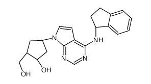 (1R,2S,4R)-4-[4-[[(1S)-2,3-dihydro-1H-inden-1-yl]amino]pyrrolo[2,3-d]pyrimidin-7-yl]-2-(hydroxymethyl)cyclopentan-1-ol结构式