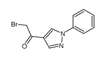 2-溴-1-(1-苯基-1H-吡唑-4-基)乙酮结构式