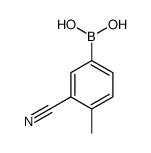 (3-氰基-4-甲基苯基)硼酸结构式